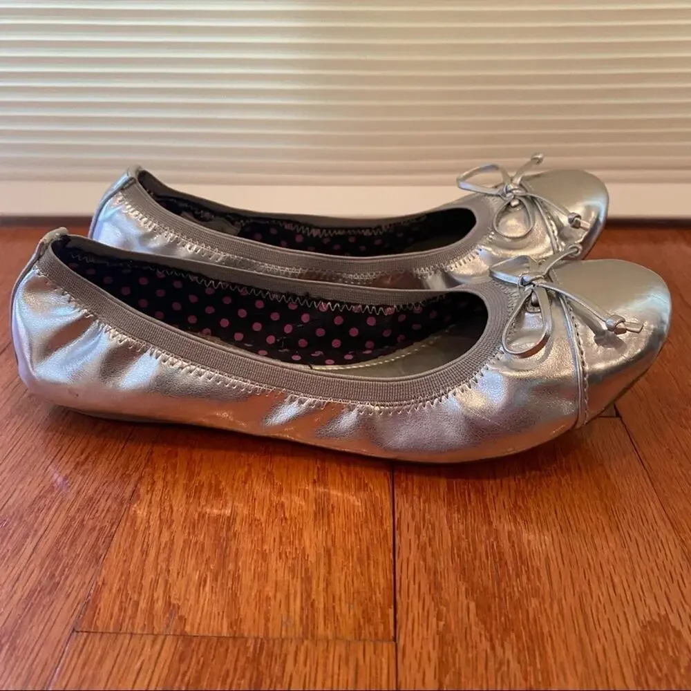 Sperry Elise Silver Ballet Flats sz 1.5 Silver Rounded Toe Shoes
